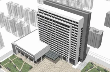 Modern High-Rise Hotel Model in SketchUp-BIM WORLD