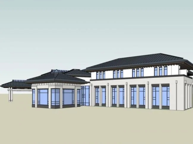 Sketchup Hotel Model | Multi story Hotel, Chinese Style