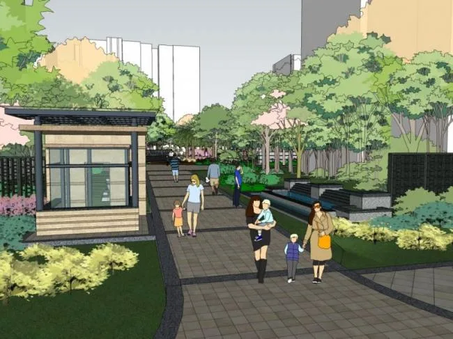 Sketchup Landscape Model | Community Landscape, Residential Landscape, Modern Style