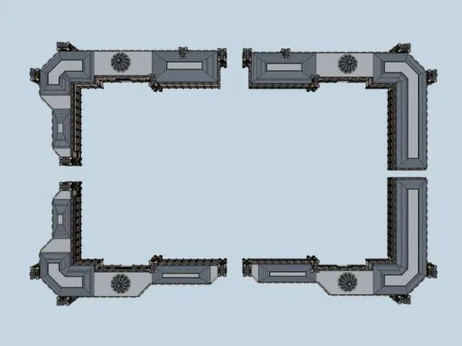 Sketchup Business Model | Multi story Commercial Street, Classical Style