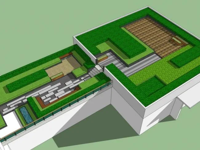 Sketchup Landscape Model | Roof Garden Landscape, Modern Style