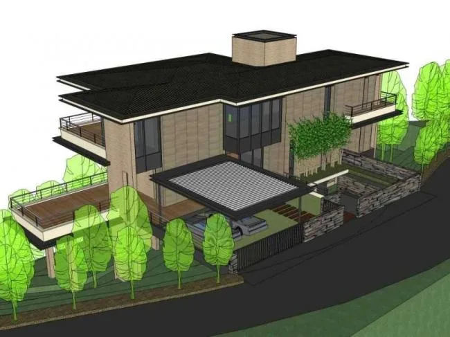 Sketchup Villa Model | Multi story Villa, Modern Style