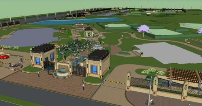 Sketchup Landscape Model | Community Landscape, Residential Landscape, Classical Style