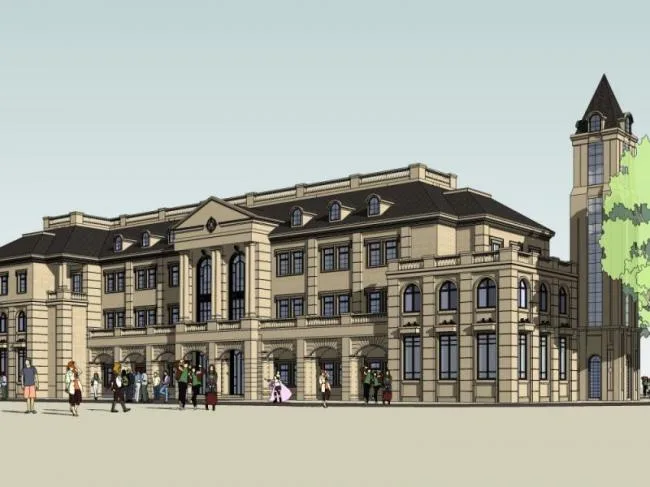 Sketchup Business Model | Multi story Clubhouse, French Classical Style