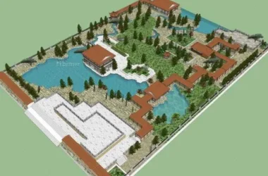 SketchUp Landscape Design: Chinese-Style Park with Garden and Water Features-BIM WORLD