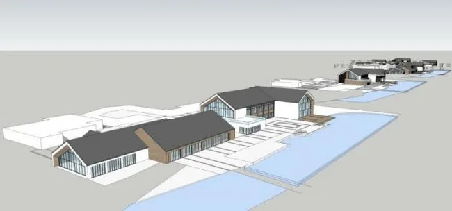 Sketchup Business Model | Multi-story Commercial Street, New Chinese Style