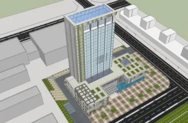 Modern High-Rise Hotel Model in SketchUp-BIM WORLD