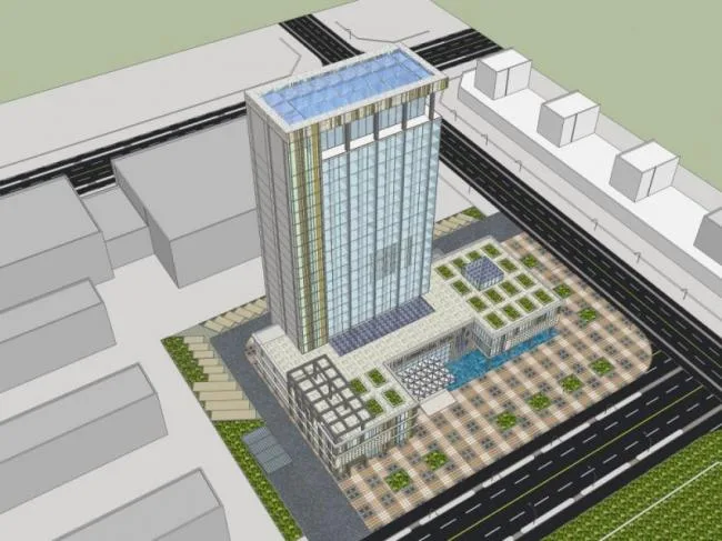Sketchup Hotel Model | High rise Hotel, Modern Style