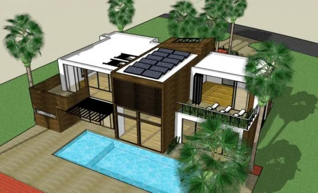 Sketchup Villa Model | Solo Villa, Modern Style
