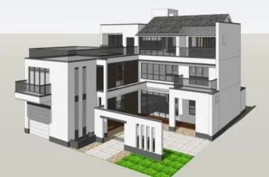 Chinese-Style Solo Villa Model in SketchUp-BIM WORLD