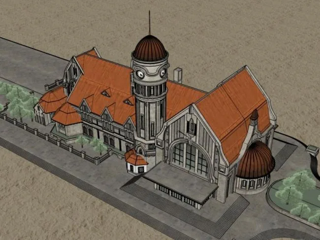 Sketchup Cultural Model | Multi story Church, Cultural Architecture, Baroque Style, Classical Style