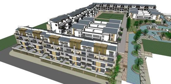 Sketchup Villa Model | Villa Cluster, Modern Chinese Style