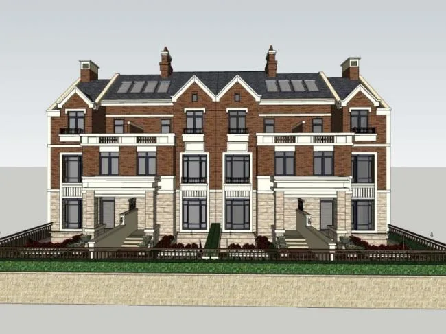 Sketchup Villa Model | Townhouse, Classical Style