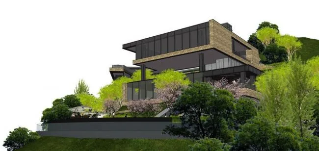 Sketchup Business Model | Multi story Mountain Club, Commercial Building, Modern Style
