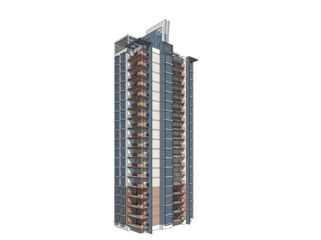 Sketchup Residential Model | High rise Residential Buildings, Modern Style