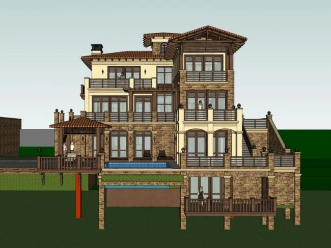 European-Style Stacked Villa Model in SketchUp