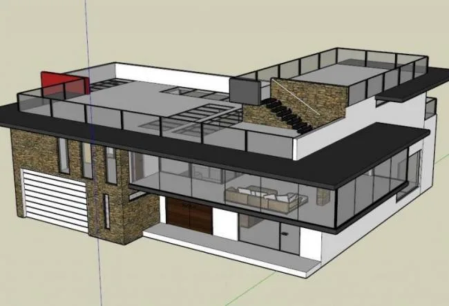 Sketchup Villa Model | Solo Villa, Modern Style