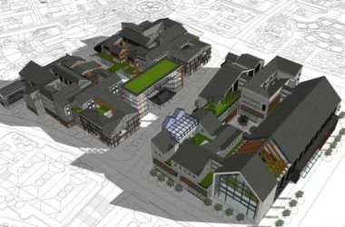 SketchUp Multi-Story Office Model with Chinese Architectural Style-BIM WORLD