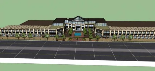 Sketchup Business Model | Multi story commercial building, modern style