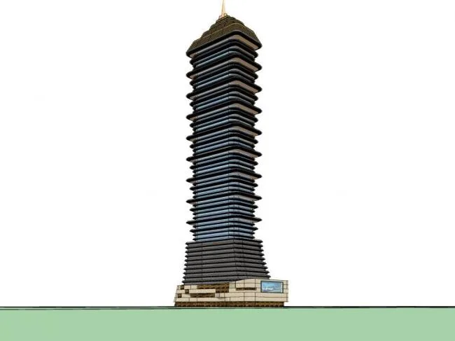 Sketchup Office Model | Tower Scheme, Modern Style, Super High Rise, Office Hotel