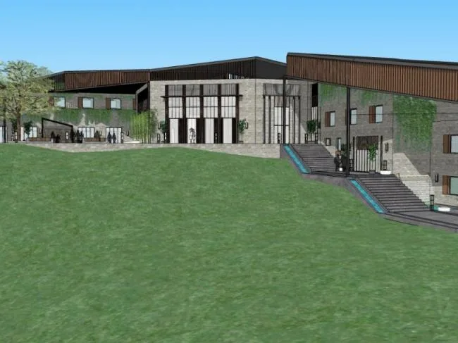 Sketchup Hotel Model | Mountain Hotel, Low Rise, Chinese Style