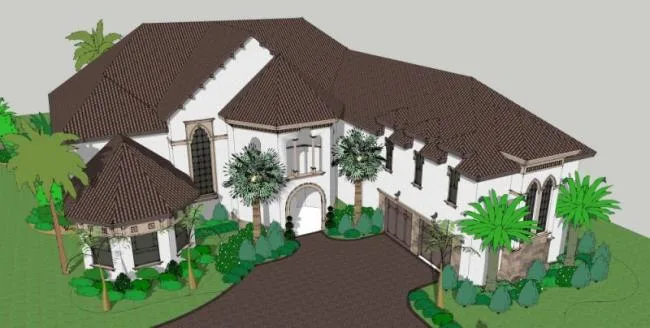 Sketchup Villa Model | Single Family Villa, Classical Style