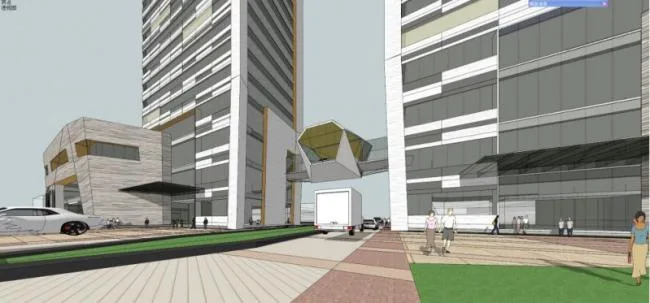 Sketchup Business Model | High rise Commercial Complex Building, Modern Style