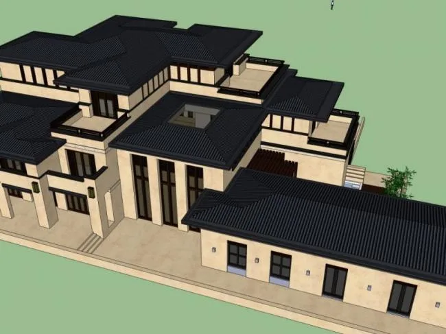 Sketchup Business Model | Multi Story Clubhouse, Modern Style