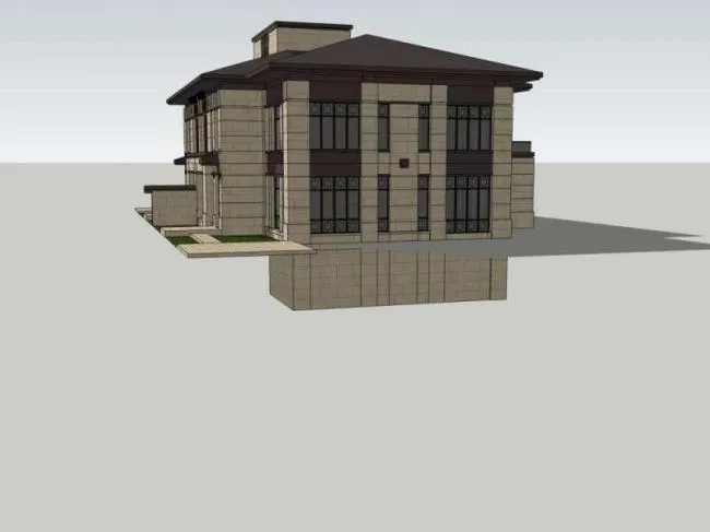 Sketchup Villa Model | Twin Villa, Classical Style
