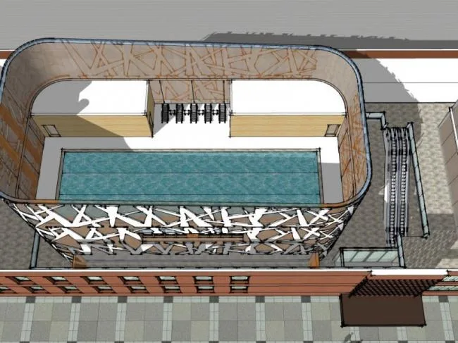 Sketchup Business Model | Multi story Clubhouse, Modern Style