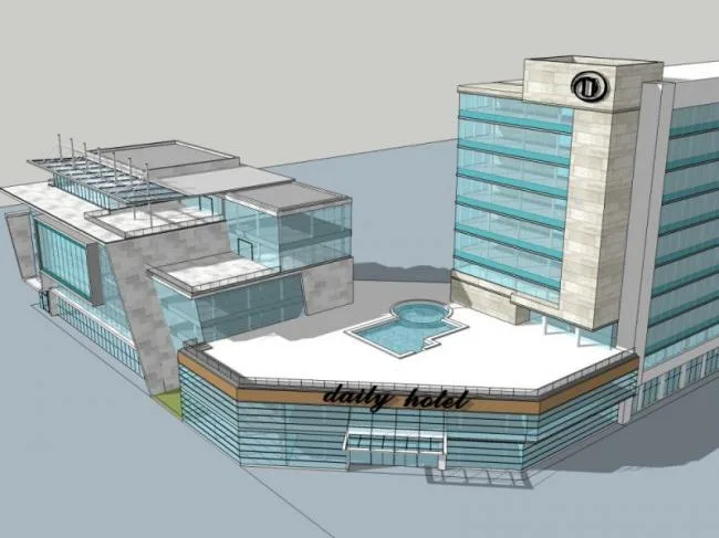 Sketchup Complex Model | Multi story Commercial Complex, Office, Hotel, Modern Style