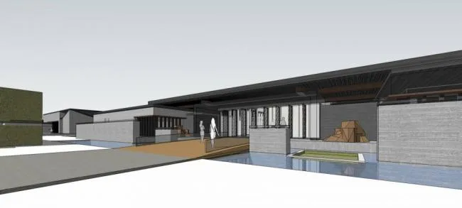 Sketchup Hotel Model | Multi story Resort Club, New Chinese Style