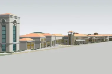 SketchUp Business Model: Multi-Story Commercial Street with Simple European-Style Sloping Roof-BIM WORLD