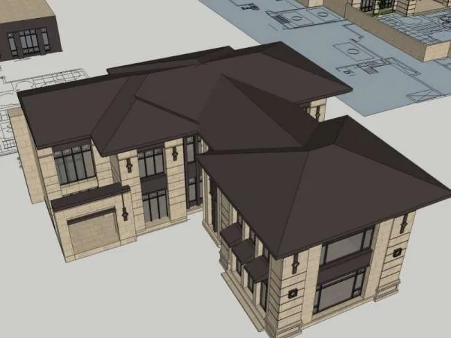 Sketchup Business Model | Multi-story Commercial Club, Classical Style