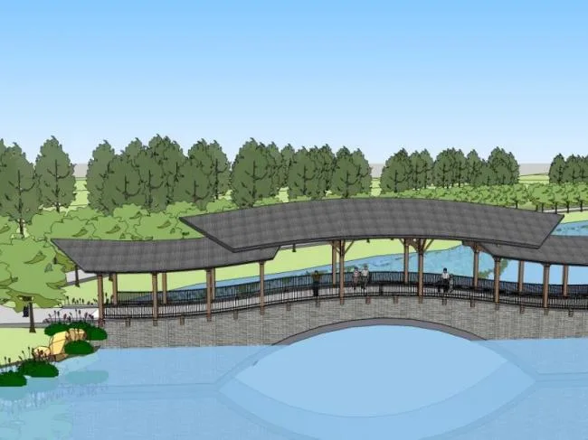 SketchUp Model of Traditional Chinese Ancient Bridge Architecture
