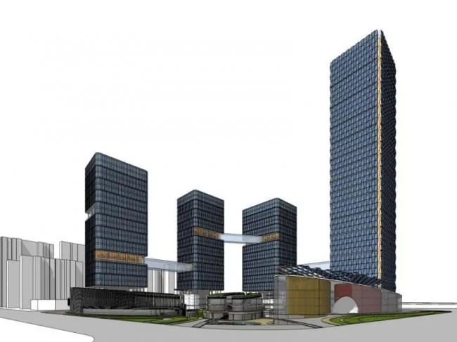 Sketchup Complex Model | Super high-rise commercial complex, office, residential, modern style