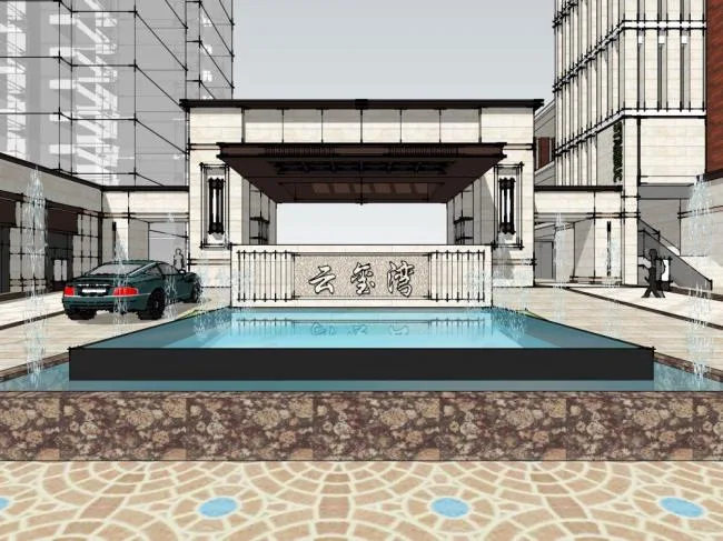 Modern Multi-Story Commercial Street Design Using SketchUp