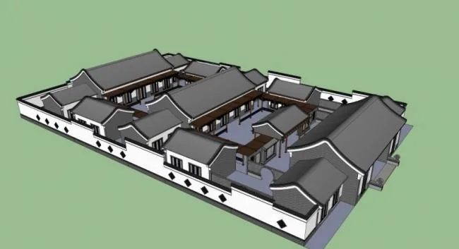 Sketchup Residential Model | Courtyard, Chinese Style