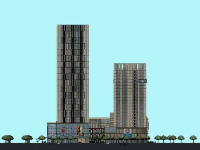 Sketchup Complex Model | Multi story Commercial Complex, Modern Style