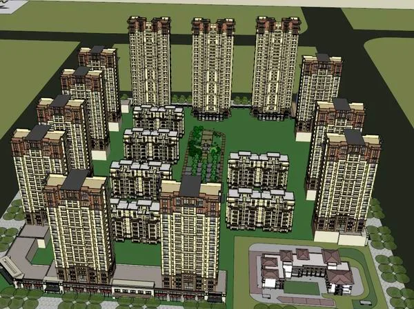Sketchup Residential Model | High rise Residential, Multi story Residential, Classical Style