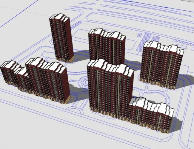 Modern High-Rise Residential Buildings | SketchUp Residential Model