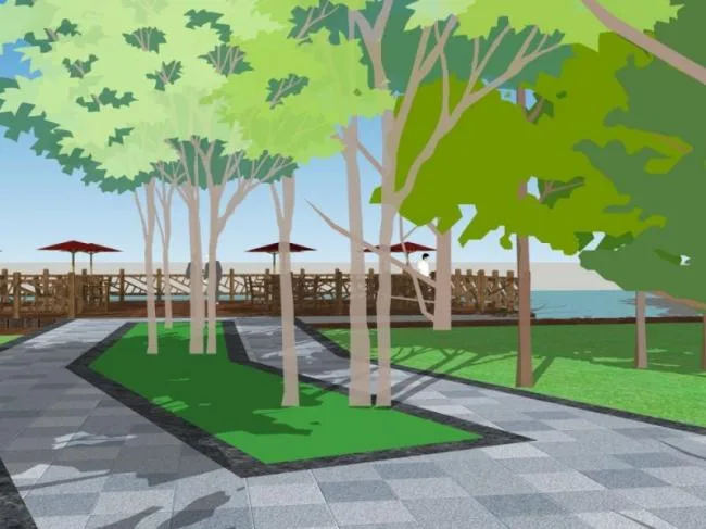 Sketchup Landscape Model | Park Landscape, Modern Style