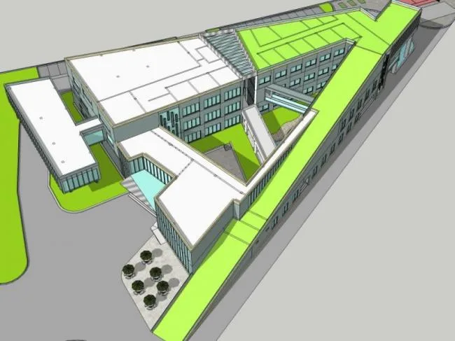 Sketchup Hospital Model | Multi story Elderly Care Center, Medical Building, Modern Style