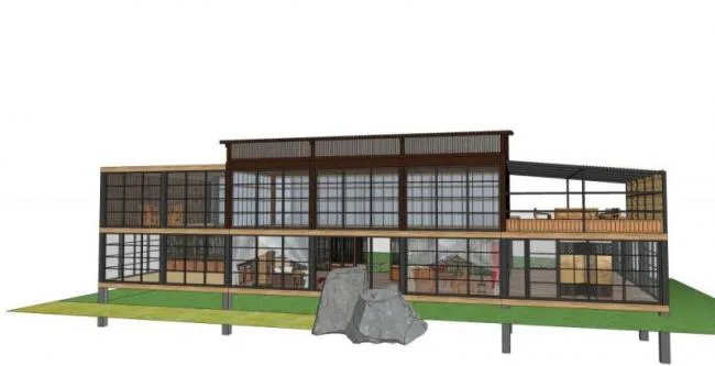 Sketchup Business Model | Multi story Tea House, Modern Style
