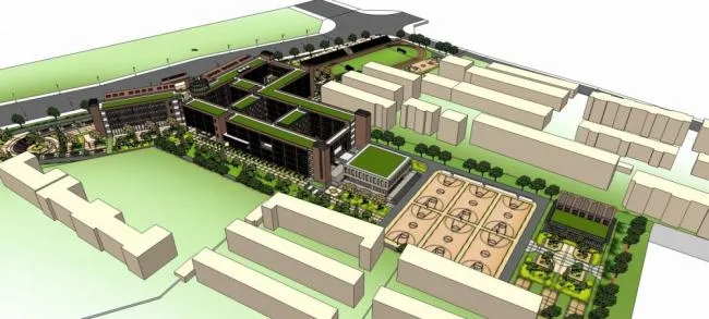 Sketchup School Model | Xihang Elementary School, Multi story School, Educational Building, Teaching Building, Modern Style