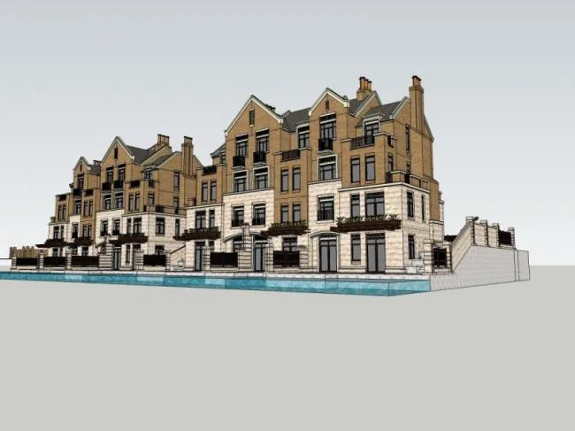 Sketchup Villa Model | Townhouse, British Style