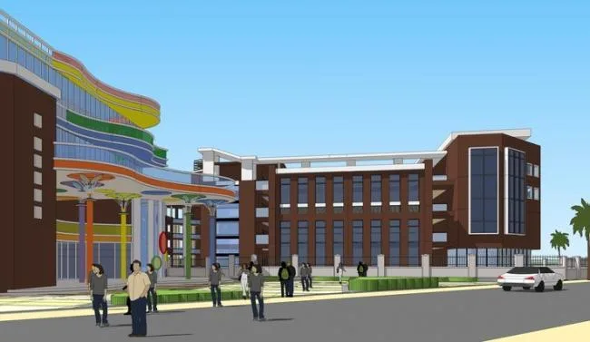 Sketchup School Model | Multi story School, Elementary School, Teaching Building, Curved Roof, Educational Building, Modern Style