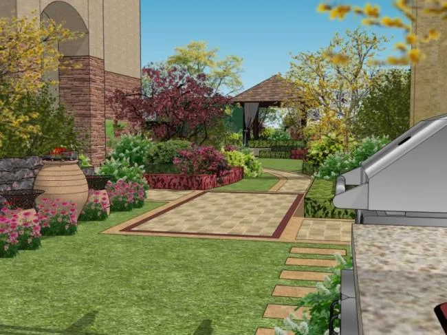 Sketchup Landscape Model | Community Landscape, Residential Landscape, Classical Style