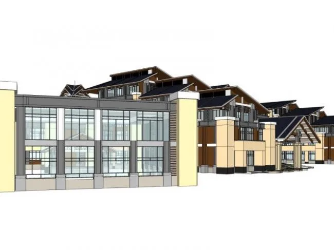 Sketchup Hotel Model | Multi story Hotel, Chinese Style