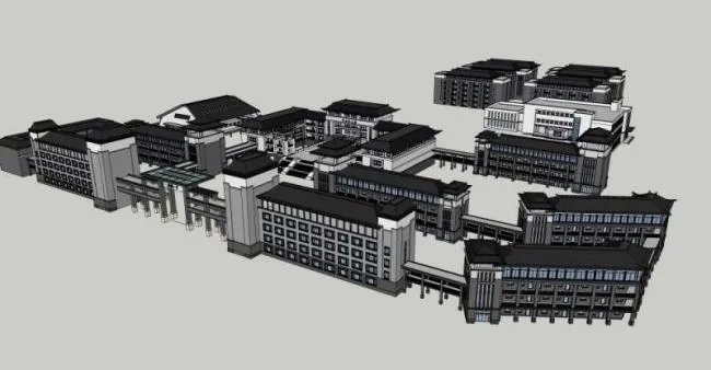 Sketchup Cultural Model | Multi story Museum, Cultural Architecture, Chinese Style